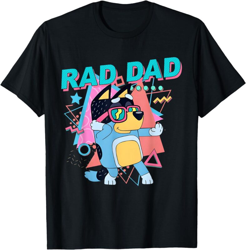 Blue Rad Dad Tan Blue Heeler Bandit Dad Retro Costume Tees T-Shirt