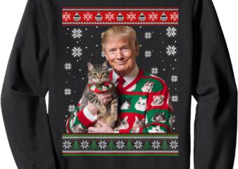 Cat Lover Christmas Funny Trump Ugly Sweater Xmas Pajamas Sweatshirt