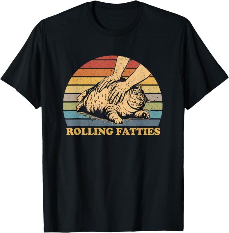 Cat Rolling Fatties Funny T-Shirt
