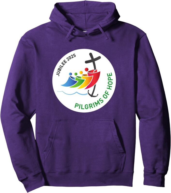 Catholic Church Jubilee 2025 – Pilgrims of Hope – Purple Pullover Hoodie