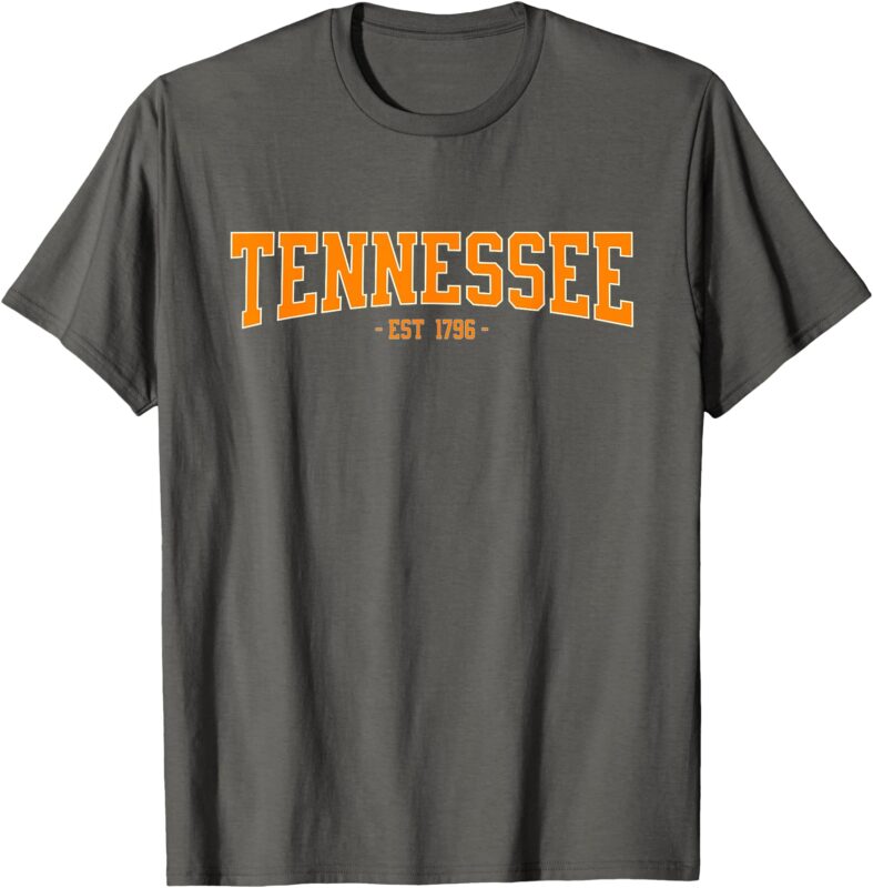 Classic TN Orange Print Retro Varsity Vintage Tennessee T-Shirt