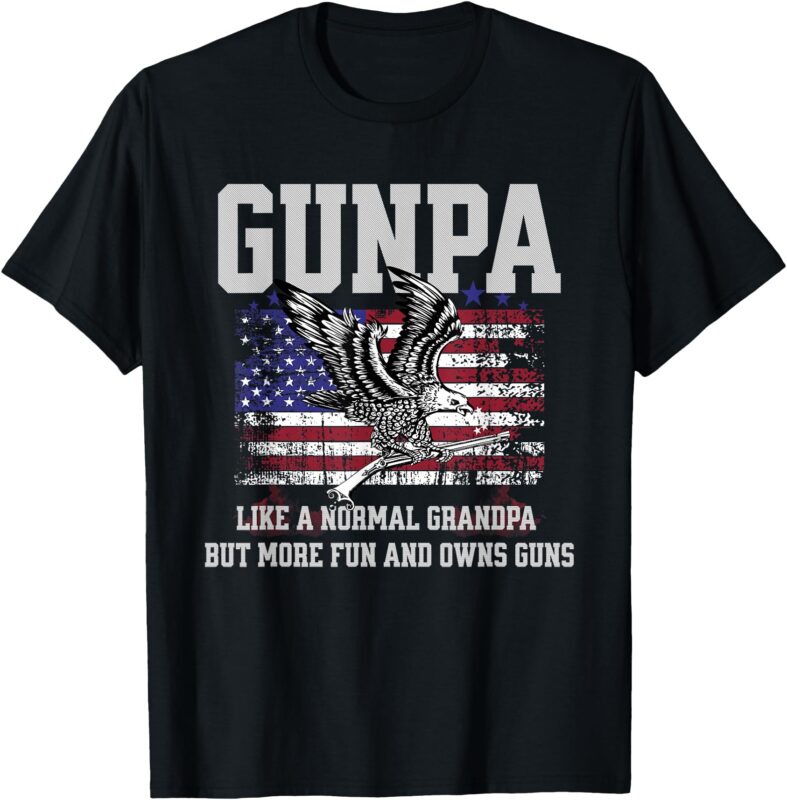 Cool Gunpa Like Normal Grandpa But Own Guns Design T-Shirt