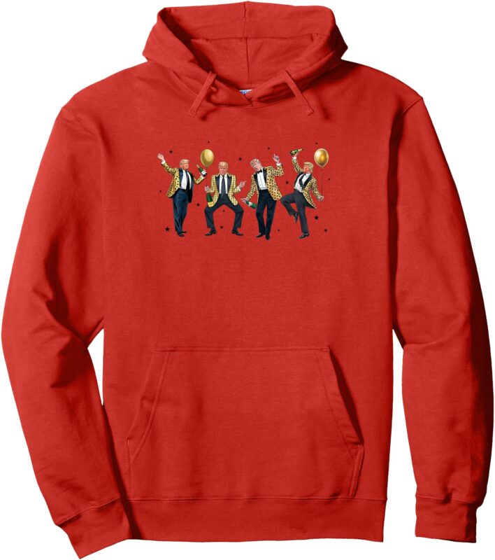 Cute Trump Dance Happy New Year Funny Trump New Year Pullover Hoodie