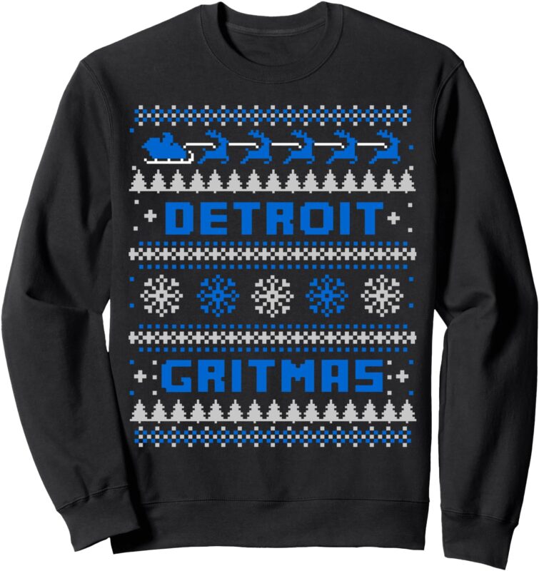 DETROIT MICHIGAN UGLY CHRISTMAS SWEATER PARTY 313 Sweatshirt