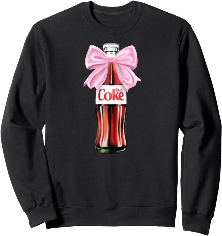 Diet Coke – Classic Bottle With Pink Coquette Bow Sweatshirt