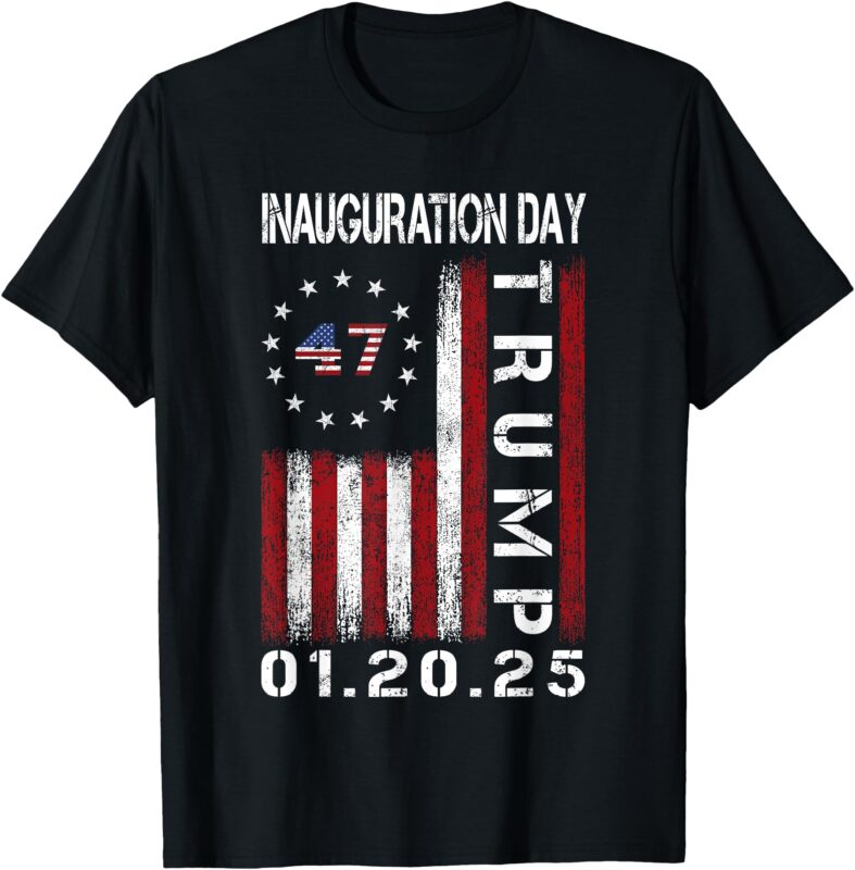 Donald Trump Inauguration Day 2025 47th President USA Flag T-Shirt
