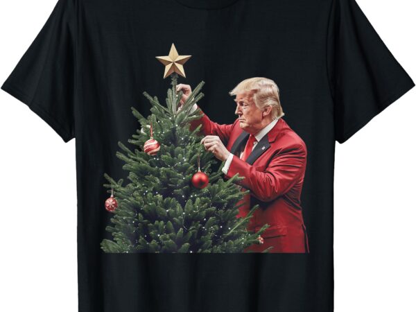 Donald trump traditional christmas tree xmas usa president t-shirt