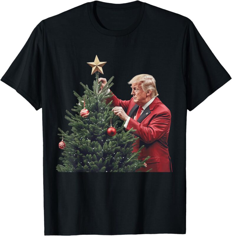 Donald Trump Traditional Christmas Tree Xmas USA President T-Shirt