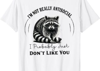 Funny Introvert Antisocial Funny Racoon For Women Men T-Shirt