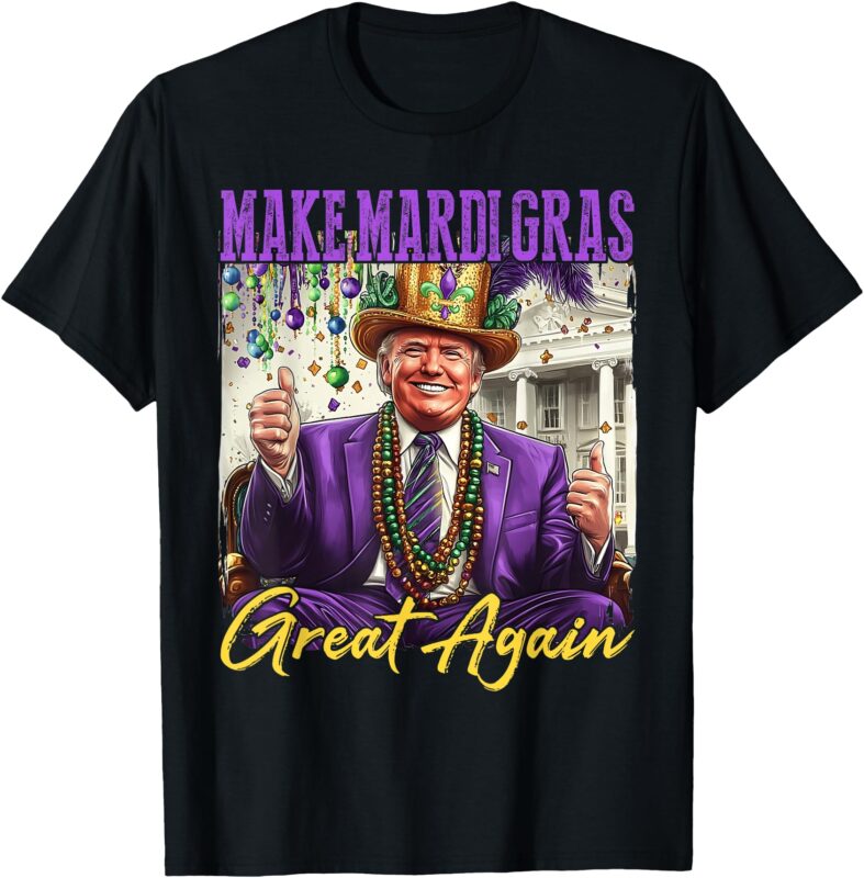 Funny Mardi Gras Donald Trump Mardi Gras American Flag Mens T-Shirt