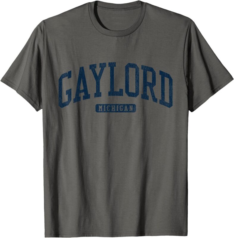 Gaylord Michigan MI College University Style Blue T-Shirt