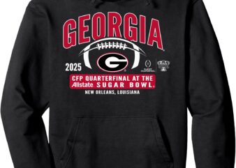 Georgia Bulldogs Sugar Bowl 2024-2025 CFP Quarterfinal Black Pullover Hoodie