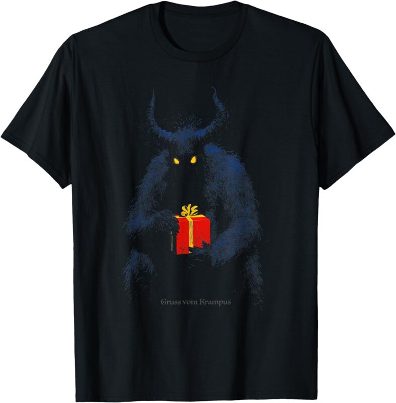Gruss Vom Krampus Horns Holiday Christmas Vintage Costume T-Shirt