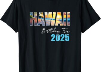 Hawaii Birthday Trip 2025 Vacation Party Crew Cruise T-Shirt