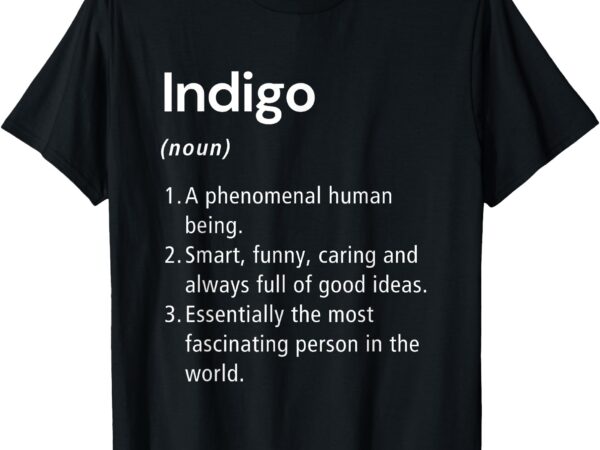Indigo name definition funny dictionary t-shirt