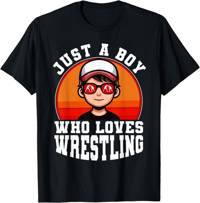Just A Boy Who Loves Wrestling, Boys & Kids, Wrestler T-Shirt