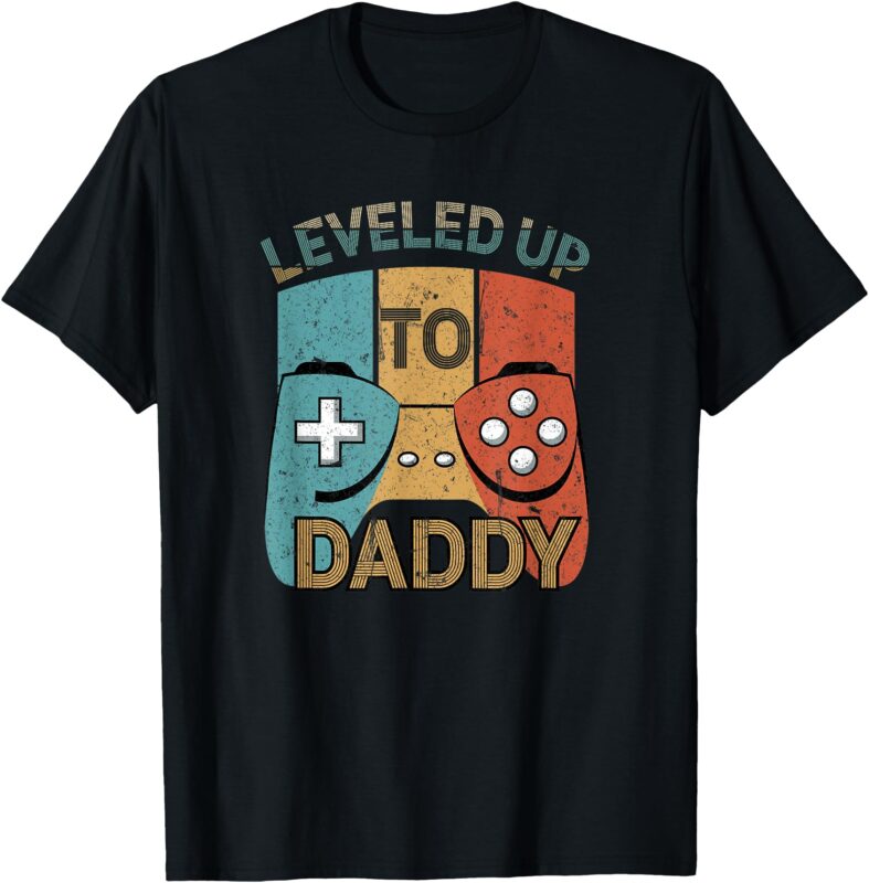 Leveled Up to Daddy 2025 Gamer Baby Announcement T-Shirt