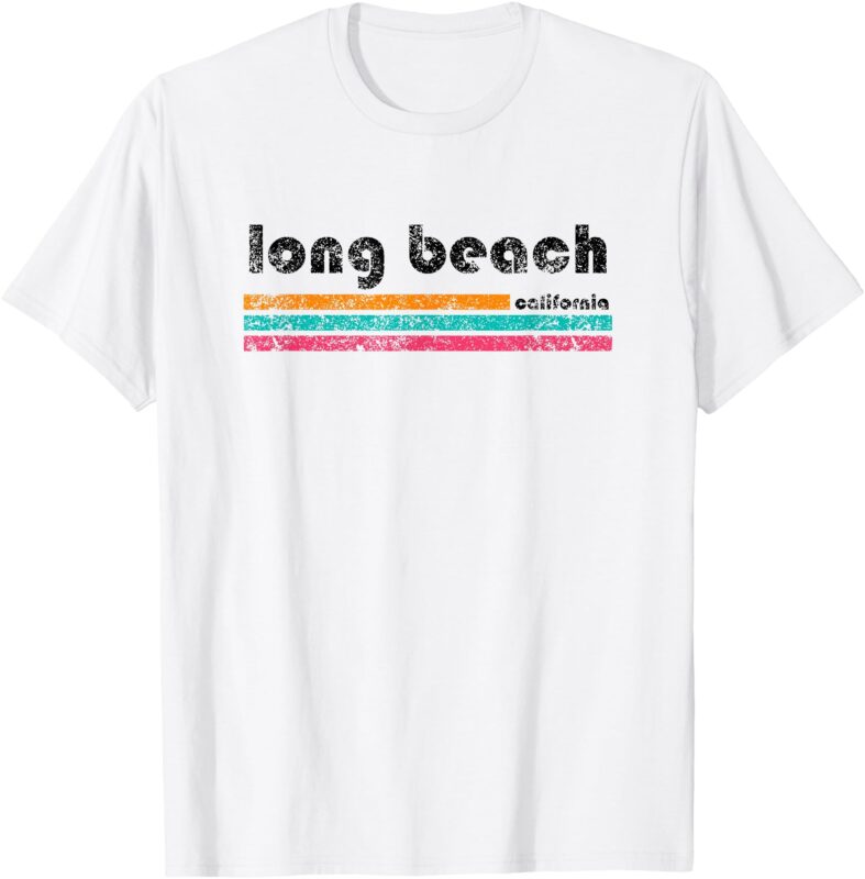 Long Beach California Retro Vintage Weathered Souvenir T-Shirt