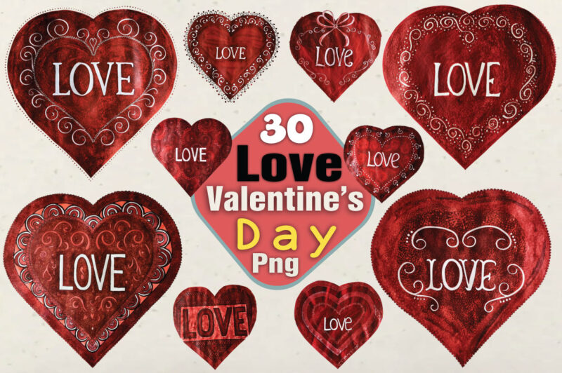 Love Valentine’s Day Red Heart PNG Design