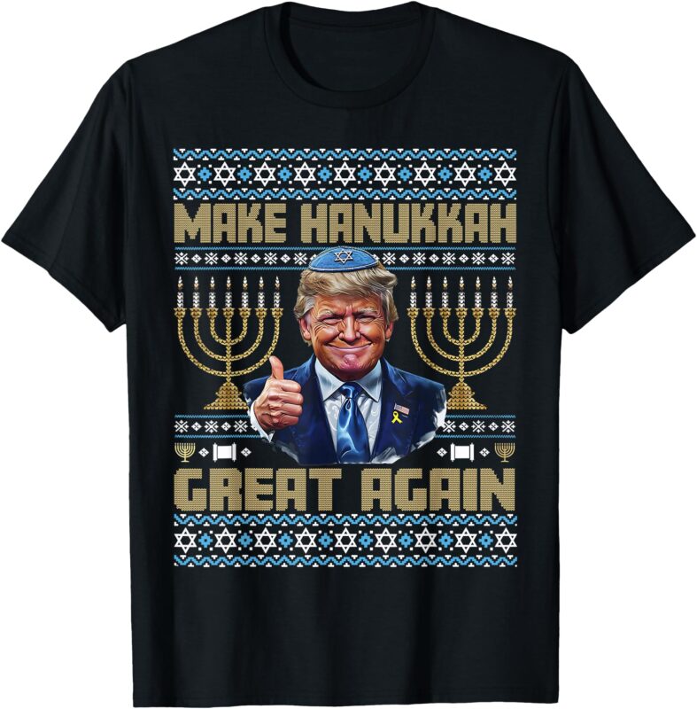 Make Hanukkah Great Again Funny Trump Ugly Chanukah T-Shirt