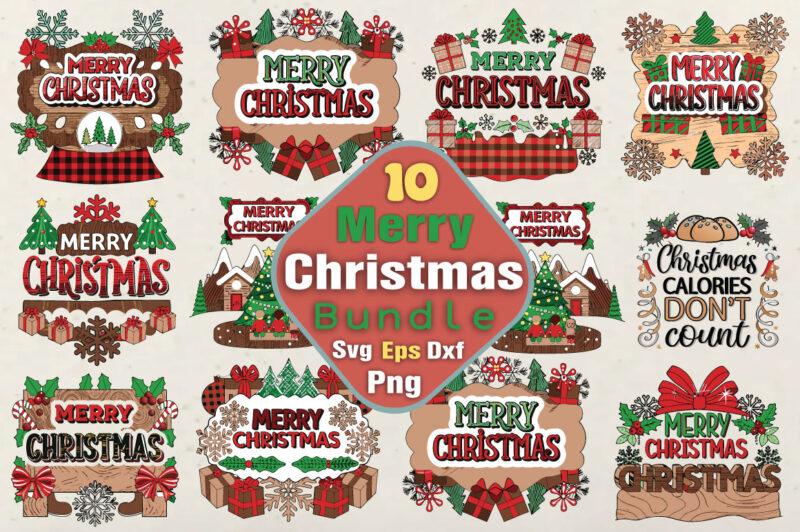 Merry-Christmas-T-shirt-Bundle Merry-Christmas-Svg-Bundle