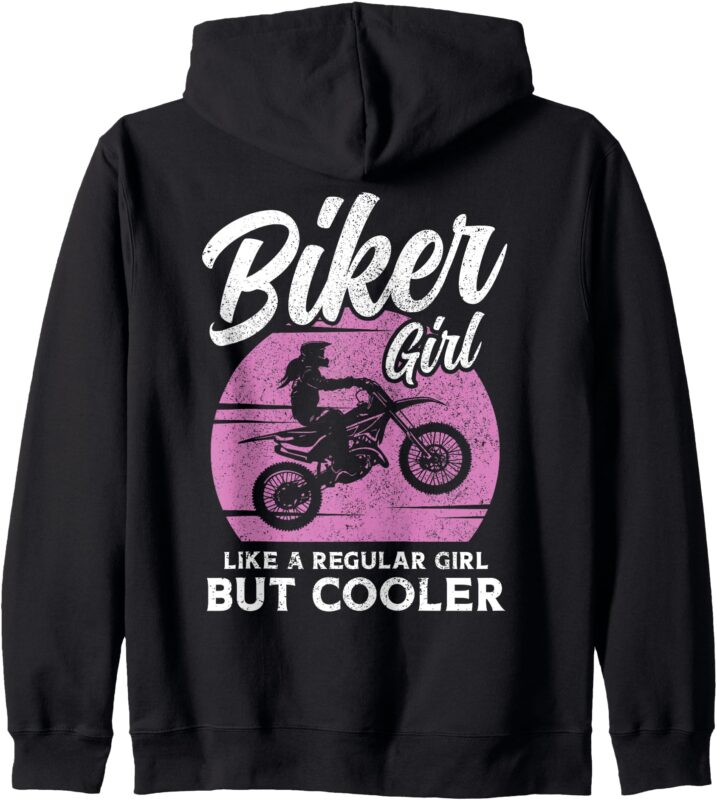 Motocross Dirt Bike MX Enduro Motorcycle Biker Girl Zip Hoodie