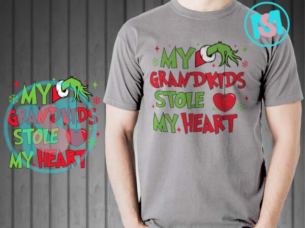 My grandkids stole my heart grinch svg, grinch svg, merry christmas svg t shirt designs for sale My grandkids stole my heart grinch svg, grinch svg, merry christmas svg t shirt designs for sale