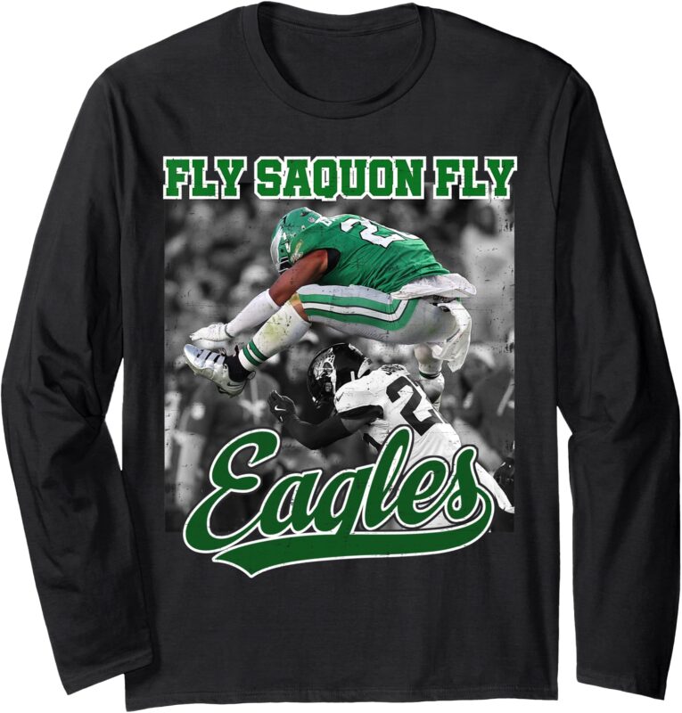 No Look Reverse Hurdle FLY SAQUON FLY Football Barkley Long Sleeve T-Shirt