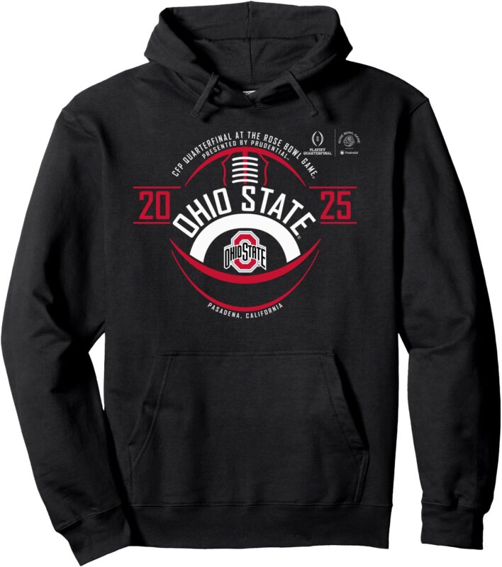Ohio State Buckeyes Rose Bowl CFP 2024-2025 Football Pullover Hoodie