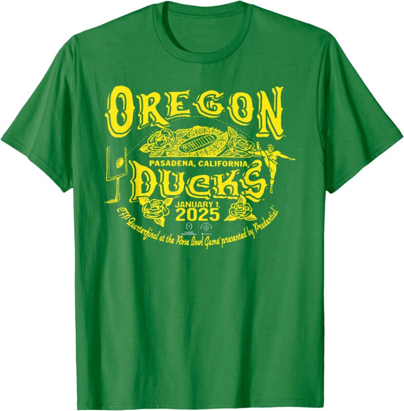 Oregon Ducks Rose Bowl 2024-25 CFP Quarterfinal Stadium Logo T-Shirt