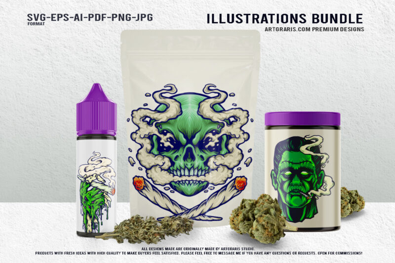 Spooky Halloween Collection Featuring Colorful Skulls and Creepy Creatures