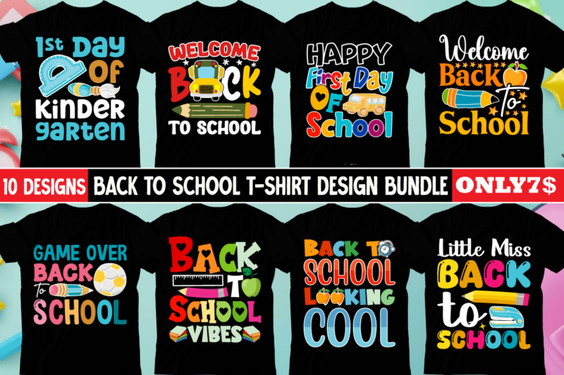 Back To School T-shirt Design BUndle, Welcome Back To School PNG, Retro Back To School Png, Back To School shirt Png, First day of school Pn