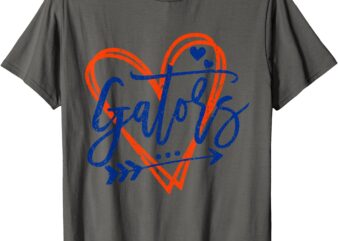 Retro Gators Heart Name Apparel Design for Men Women Kids T-Shirt
