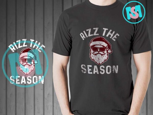 Rizz the season svg, funny santa claus christmas rizz svg t shirt design online