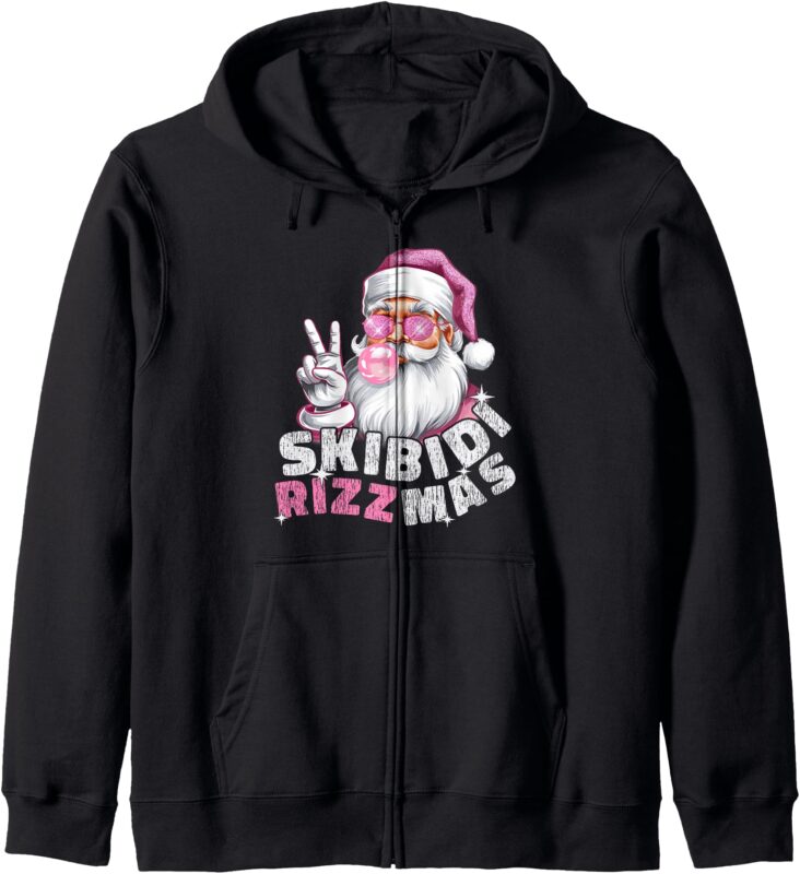 Skibidi Rizzmas Christmas Xmas Men Women Kids Zip Hoodie