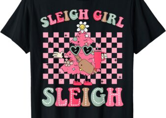 Sleigh Girl Sleigh Pink Christmas Tree Cake Belt Bag Xmas T-Shirt