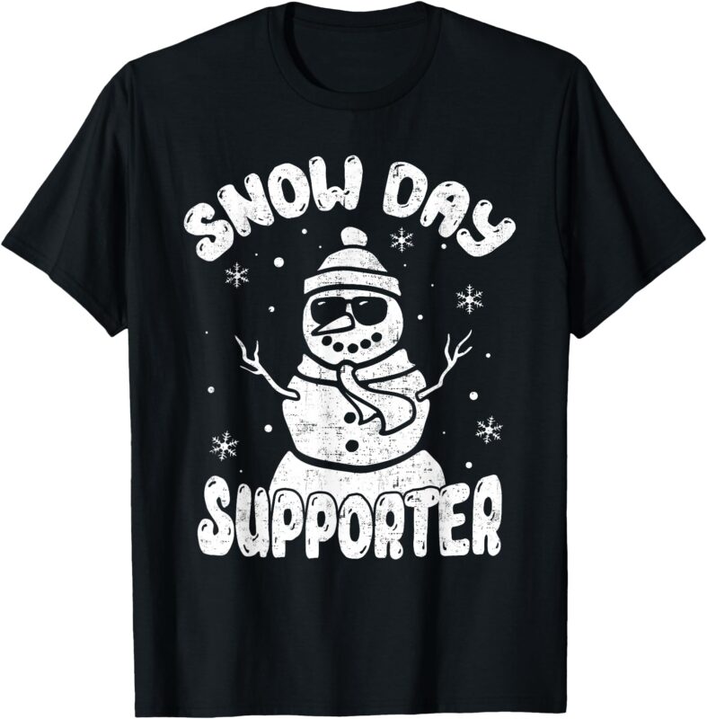 Snow Day Supporter Teacher Student Snowman Winter Snowflake T-Shirt