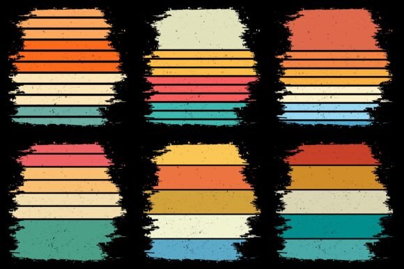 Retro Vintage Sunset Grunge Background Bundle