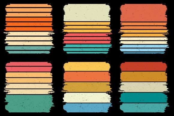Retro Vintage Sunset Grunge Background Bundle