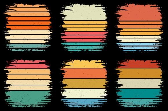 Retro Vintage Sunset Grunge Background Bundle