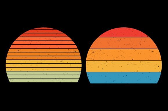 Sunset Retro Vintage Background Bundle