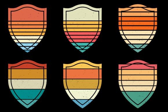 Retro Vintage Sunset Grunge Background Bundle