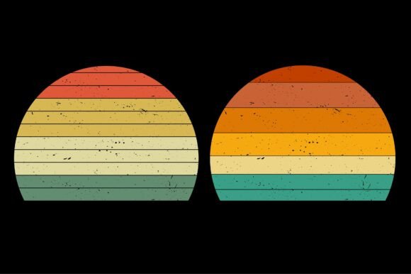 Sunset Retro Vintage Background Bundle