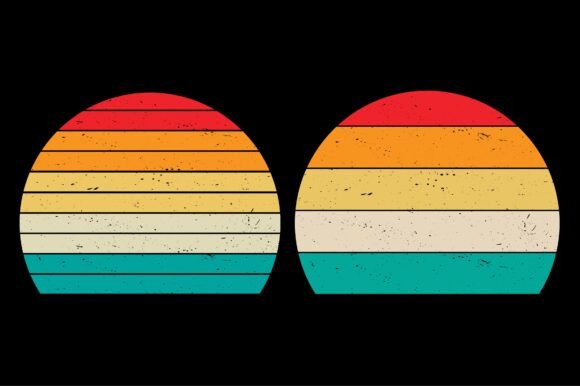 Sunset Retro Vintage Background Bundle
