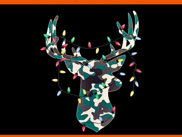 Christmas holiday camo hunting reindeer deer xmas lights png t shirt vector file Christmas holiday camo hunting reindeer deer xmas lights png t shirt vector file