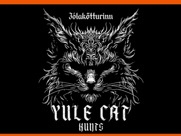 Jólakötturinn christmas yule cat hunts svg vector clipart