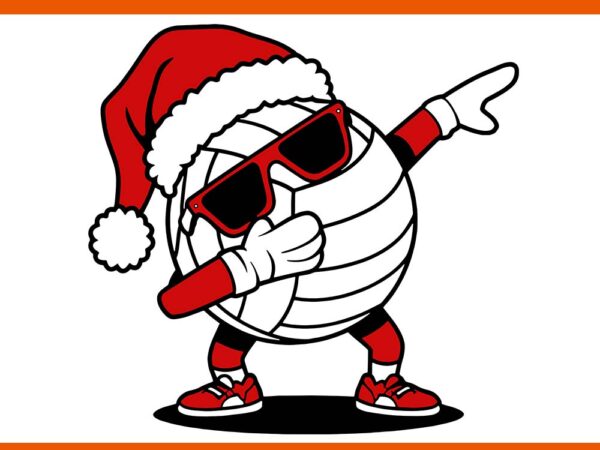 Volleyball ball santa hat dabbing xmas svg, volleyball christmas svg t shirt vector art Volleyball ball santa hat dabbing xmas svg, volleyball christmas svg t shirt vector art