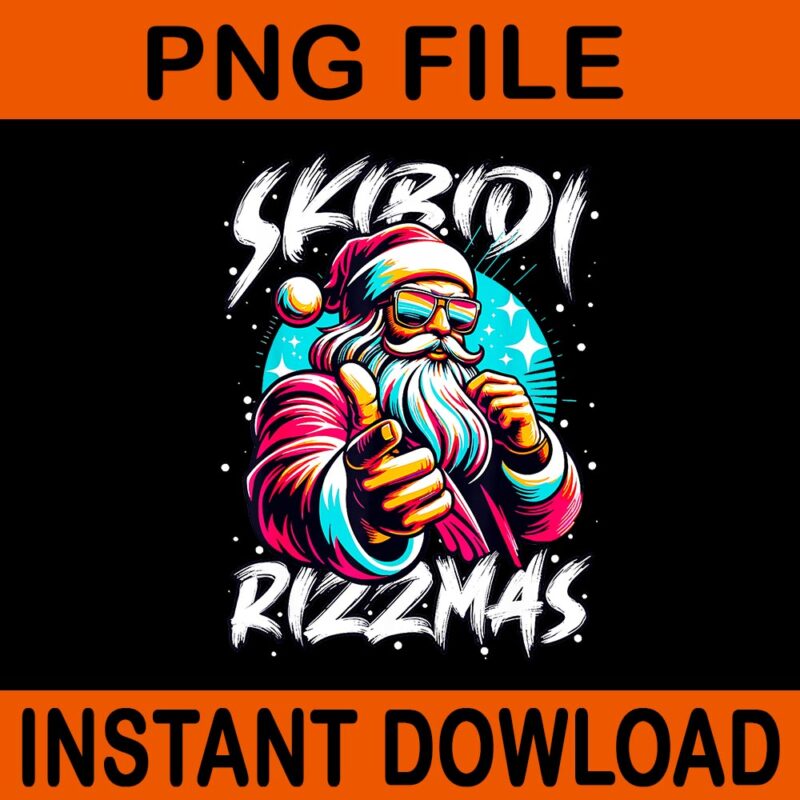 Skibidi Rizzmas Santa PNG, Santa Rizzmas Christmas PNG, Skibidi Santa Christmas PNG