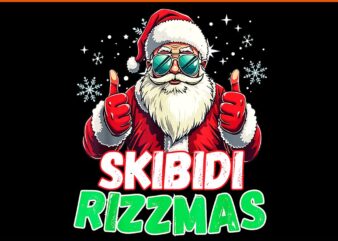 Skibidi Rizzmas Santa PNG, Christmas Rizz Santa Claus Charisma PNG, Skibidi Rizzmas Christmas PNG