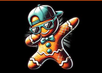 Cool Gingerbread Dabbing Christmas PNG, Gingerbread Man Christmas PNG
